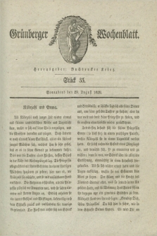 Gruenberger Wochenblatt. 1829, Stück 35 (29 August)