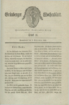 Gruenberger Wochenblatt. 1829, Stück 36 (5 September)