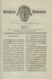 Gruenberger Wochenblatt. 1829, Stück 37 (12 September)