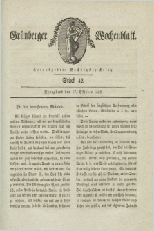 Gruenberger Wochenblatt. 1829, Stück 42 (17 Oktober)