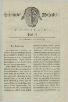 Gruenberger Wochenblatt. 1829, Stück 45 (7 November)