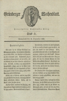 Gruenberger Wochenblatt. 1829, Stück 51 (19 Dezember)