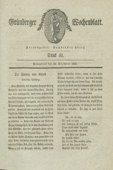 Gruenberger Wochenblatt. 1829, Stück 52 (26 Dezember)