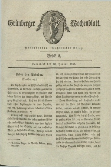 Gruenberger Wochenblatt. 1830, Stück 5 (30 Januar)