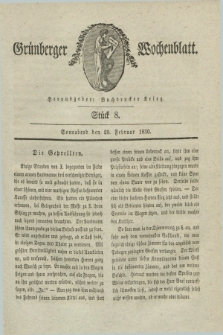 Gruenberger Wochenblatt. 1830, Stück 8 (20 Februar)