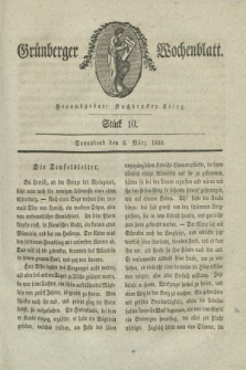 Gruenberger Wochenblatt. 1830, Stück 10 (6 März)