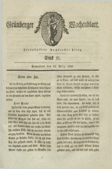 Gruenberger Wochenblatt. 1830, Stück 11 (13 März)
