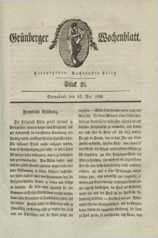 Gruenberger Wochenblatt. 1830, Stück 20 (15 Mai)