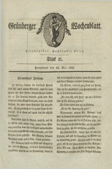 Gruenberger Wochenblatt. 1830, Stück 21 (22 Mai)