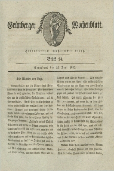 Gruenberger Wochenblatt. 1830, Stück 24 (12 Juni)