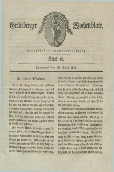 Gruenberger Wochenblatt. 1830, Stück 26 (26 Juni)