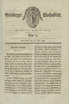 Gruenberger Wochenblatt. 1830, Stück 31 (31 Juli)