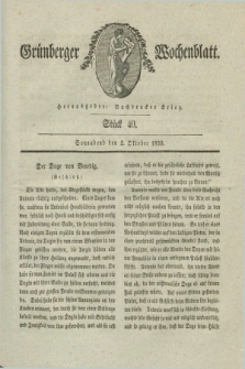 Gruenberger Wochenblatt. 1830, Stück 40 (2 Oktober)