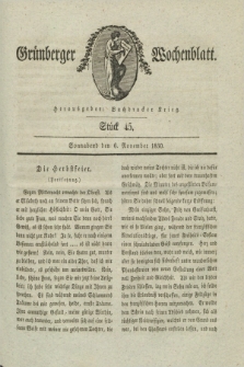 Gruenberger Wochenblatt. 1830, Stück 45 (6 November)