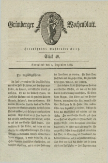 Gruenberger Wochenblatt. 1830, Stück 49 (4 Dezember)