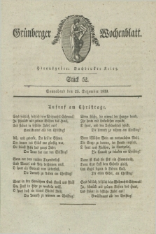 Gruenberger Wochenblatt. 1830, Stück 52 (25 Dezember)