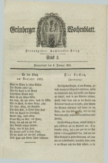 Gruenberger Wochenblatt. 1831, Stück 2 (8 Januar)