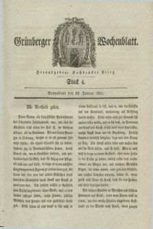 Gruenberger Wochenblatt. 1831, Stück 4 (22 Januar)