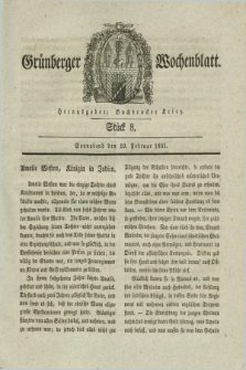 Gruenberger Wochenblatt. 1831, Stück 8 (19 Februar)