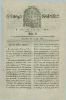 Gruenberger Wochenblatt. 1831, Stück 20 (14 May)