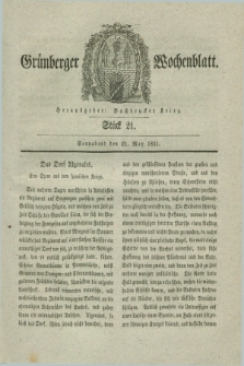 Gruenberger Wochenblatt. 1831, Stück 21 (21 May)