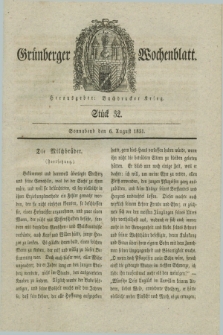 Gruenberger Wochenblatt. 1831, Stück 32 (6 August)