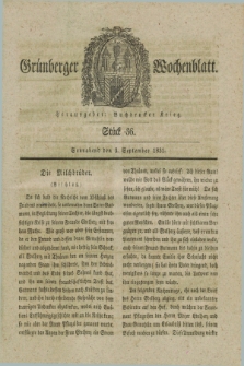 Gruenberger Wochenblatt. 1831, Stück 36 (3 September)
