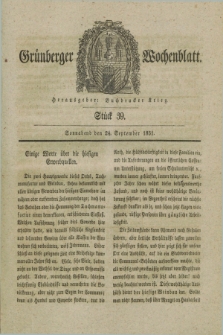 Gruenberger Wochenblatt. 1831, Stück 39 (24 September)