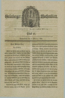 Gruenberger Wochenblatt. 1831, Stück 40 (1 Oktober)