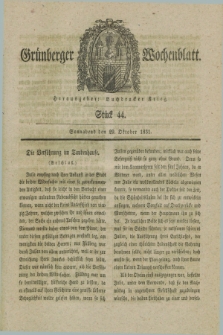 Gruenberger Wochenblatt. 1831, Stück 44 (29 Oktober)