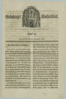 Gruenberger Wochenblatt. 1831, Stück 46 (12 November)