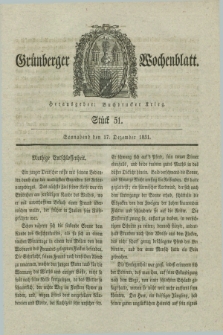 Gruenberger Wochenblatt. 1831, Stück 51 (17 Dezember)