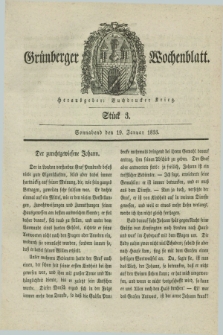 Gruenberger Wochenblatt. 1833, Stück 3 (19 Januar)