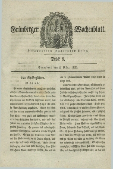 Gruenberger Wochenblatt. 1833, Stück 9 (2 März)