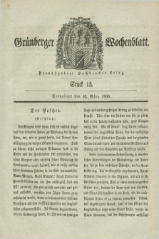 Gruenberger Wochenblatt. 1833, Stück 13 (30 März)