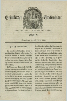 Gruenberger Wochenblatt. 1833, Stück 26 (29 Juni)