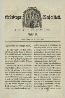 Gruenberger Wochenblatt. 1833, Stück 27 (6 Juli)