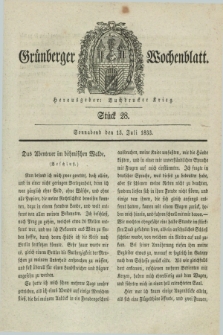 Gruenberger Wochenblatt. 1833, Stück 28 (13 Juli)