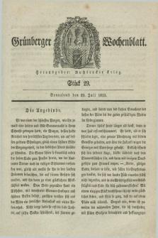 Gruenberger Wochenblatt. 1833, Stück 29 (20 Juli)