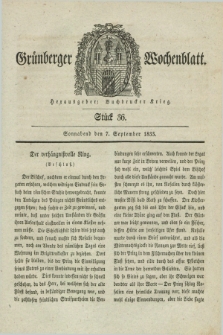 Gruenberger Wochenblatt. 1833, Stück 36 (7 September)