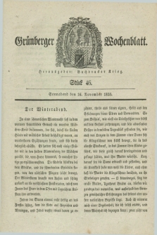 Gruenberger Wochenblatt. 1833, Stück 46 (16 November)
