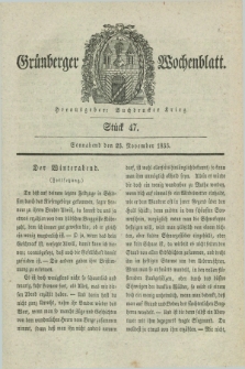 Gruenberger Wochenblatt. 1833, Stück 47 (23 November)
