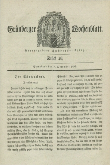 Gruenberger Wochenblatt. 1833, Stück 49 (7 Dezember)