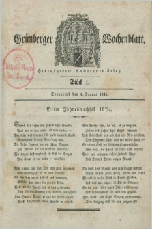Gruenberger Wochenblatt. 1834, Stück 1 (4 Januar)