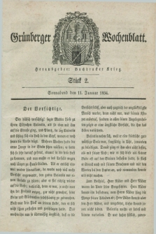 Gruenberger Wochenblatt. 1834, Stück 2 (11 Januar)