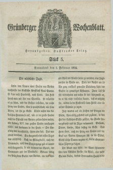 Gruenberger Wochenblatt. 1834, Stück 5 (1 Februar)