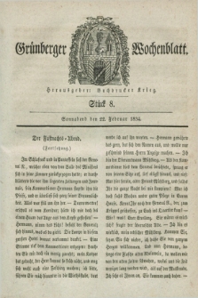 Gruenberger Wochenblatt. 1834, Stück 8 (22 Februar)