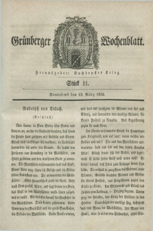 Gruenberger Wochenblatt. 1834, Stück 11 (15 März)