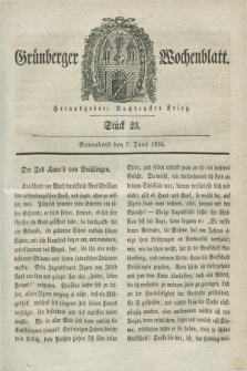 Gruenberger Wochenblatt. 1834, Stück 23 (7 Juny)