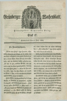 Gruenberger Wochenblatt. 1834, Stück 27 (5 July)